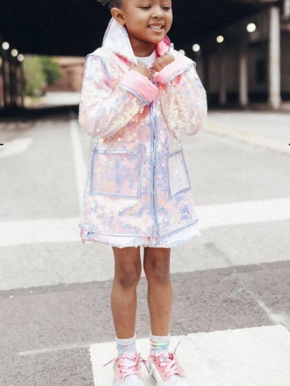 LOLA AND THE BOYS PAILLETTE MAGIC RAIN JACKET